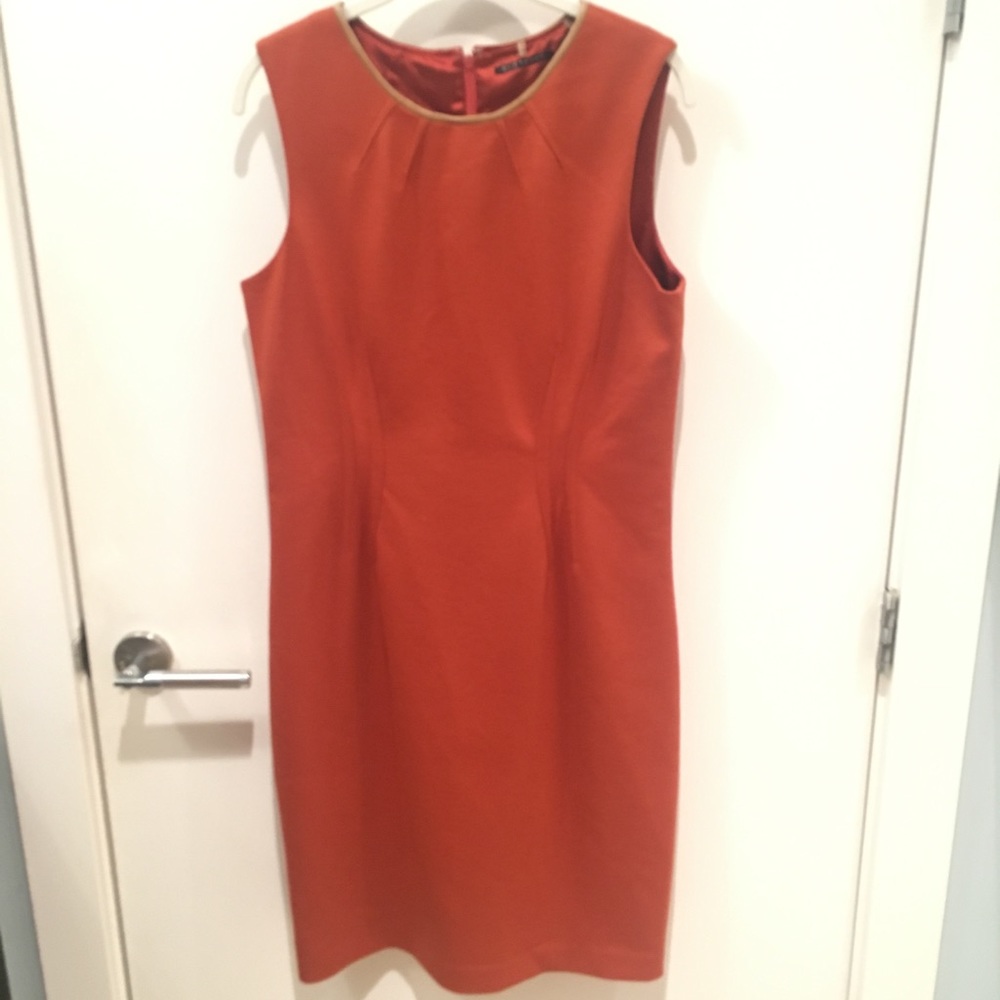 Deep orange Elie Tahari Sheath Dress